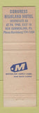 Matchbook Cover - Congres sMotor Hotel New Cumberland PA