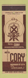 Matchbook Cover - Hotel Cory Denver Colorado