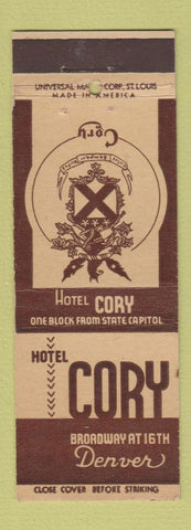 Matchbook Cover - Hotel Cory Denver Colorado
