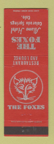 Matchbook Cover - Alamo Hotel Colorado Springs Foxes Restaurant
