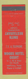Matchbook Cover - Woods Hotel Court McKinney TX Smith Restaurant WEAR