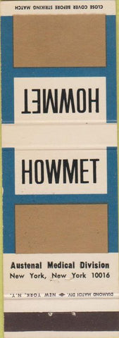 Matchbook Cover - Howmet Austenal Medical Divison New York City