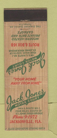 Matchbook Cover - Jack Jones Motor Court Jacksonville FL