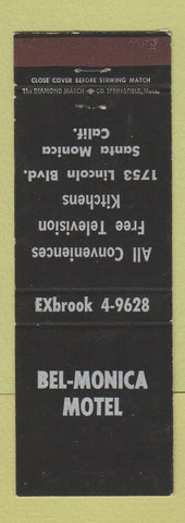 Matchbook Cover - Bel Monica Motel Santa Monica CA