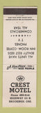Matchbook Cover - Crest Motel Brookings OR