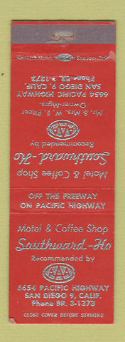 Matchbook Cover - Southward Ho Motel Coffee Shop San Diego CA