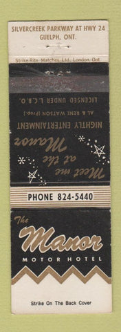 Matchbook Cover - Manor Motor Hotel Guelph ON
