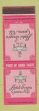 Matchbook Cover - Hotel Seneca Geneva NY