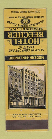 Matchbook Cover - Hotel Beecher Somerset KY