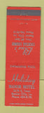 Matchbook Cover - Holiday Manor Motel Bossier City LA Blue's Cocktails