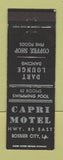 Matchbook Cover - Capri Motel Bossier City LA Dart Lounge