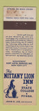 Matchbook Cover - Nittany Lion Inn State College PA Federal WEAR