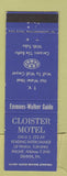 Matchbook Cover - Cloister Motel Denver PA