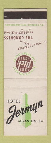 Matchbook Cover - Hotel Jermyn Scranton PA Albert Pick