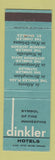 Matchbook Cover - Dinkler Hotels New Orleans LA Atlanta GA Birmingham AL
