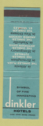 Matchbook Cover - Dinkler Hotels New Orleans LA Atlanta GA Birmingham AL