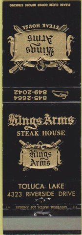Matchbook Cover - Kings Arms Toluca Lake CA