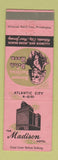 Matchbook Cover - Madison Hotel Atlantic City NJ Dutch Room