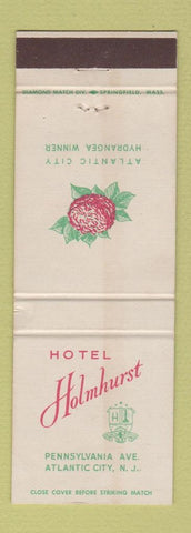 Matchbook Cover - Hotel Holmhurst Atlantic City NJ Hydrangea WEAR