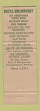 Matchbook Cover - Hotel Holmhurst Atlantic City NJ Hydrangea WEAR
