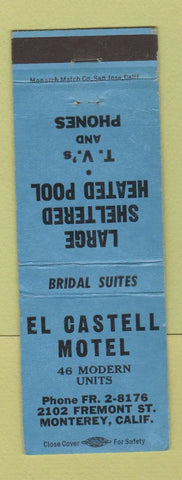Matchbook Cover - El Castell Motel Monterey CA