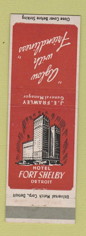 Matchbook Cover - Hotel Fort Shelby Detroit MI