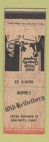 Matchbook Cover - Hoppe's Old Heidelberg Van Nuys CA