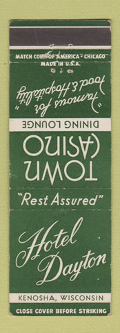 Matchbook Cover - Town Casino Hotel Dayton Kenosha WI