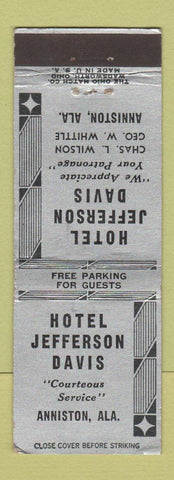 Matchbook Cover - Hotel Jefferson Davis Anniston AL WEAR