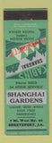 Matchbook Cover - Shanghai Gardens Shreveport LA