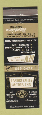 Matchbook Cover - Landis Valley Motor Inn Lancaster PA