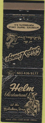 Matchbook Cover - Helm Restaurant Holiday Inn Portsmouth NH black