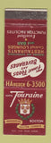 Matchbook Cover - Hotel Touraine Boston MA
