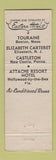 Matchbook Cover - Hotel Touraine Boston MA
