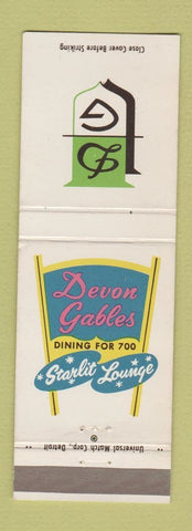 Matchbook Cover - Devon Gables Restaurant Detroit?