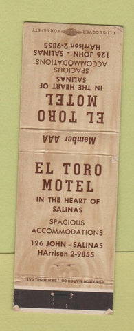 Matchbook Cover - El Toro Motel Salinas CA