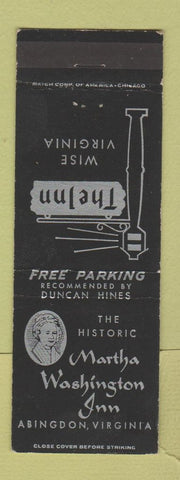 Matchbook Cover - Martha Washington Inn Abingdon VA