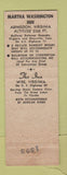 Matchbook Cover - Martha Washington Inn Abingdon VA