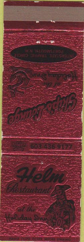 Matchbook Cover - Helm Restaurant Holiday Inn Portsmouth NH red