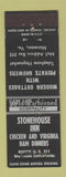 Matchbook Cover - Stonehouse Inn Manassas VA WEAR