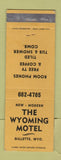 Matchbook Cover - Wyoming Motel Gillette WY