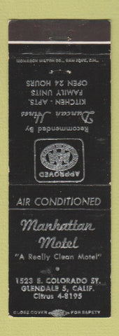 Matchbook Cover - Manhattan Motel Glendale CA