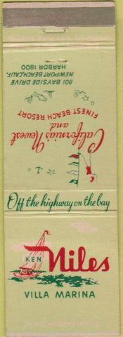 Matchbook Cover - Ken Niles Villa Marina Newport Beach CA
