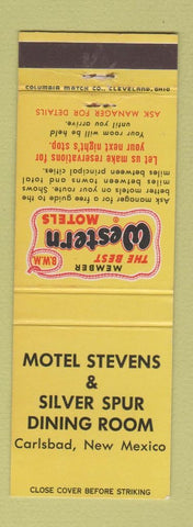 Matchbook Cover - Motel Stevens Carlsbad NM Best Western