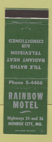 Matchbook Cover - Rainbow Motel Monroe City MO