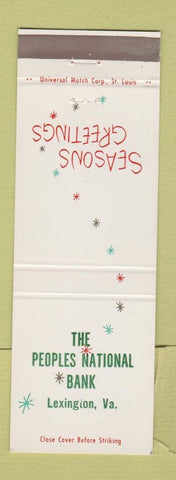 Matchbook Cover - Peoples National Bank Lexington VA Christmas
