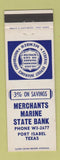 Matchbook Cover - Merchants Marine State Bank Port Isabel TX