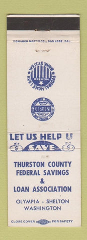 Matchbook Cover - Thurson County Federal Savings Loan Olympia Shelton WA