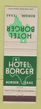 Matchbook Cover - Hotel Borger TX