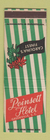 Matchbook Cover - Poinsett Hotel Greenville SC